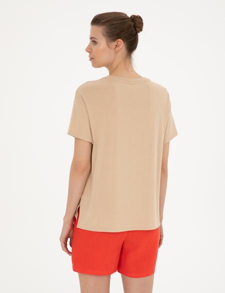 Bej Comfort Fit Tişört - 50283452005