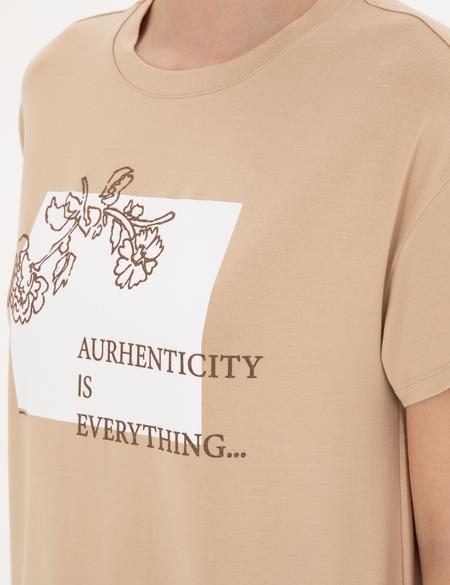 Bej Comfort Fit Tişört - 50283452005