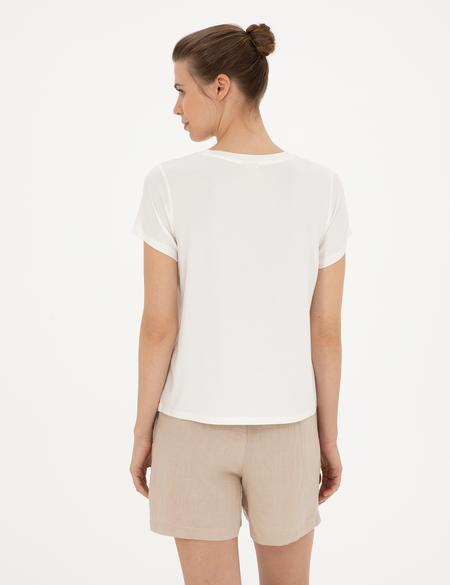 Beyaz Regular Fit Tişört - 50288574004