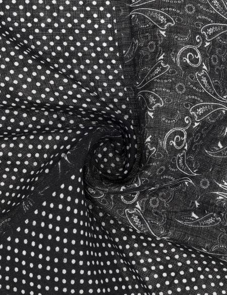 Siyah Keten Mendil - 50294600001