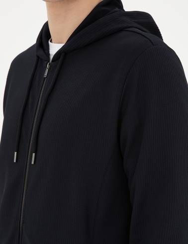 Lacivert Regular Fit Örme Hırka