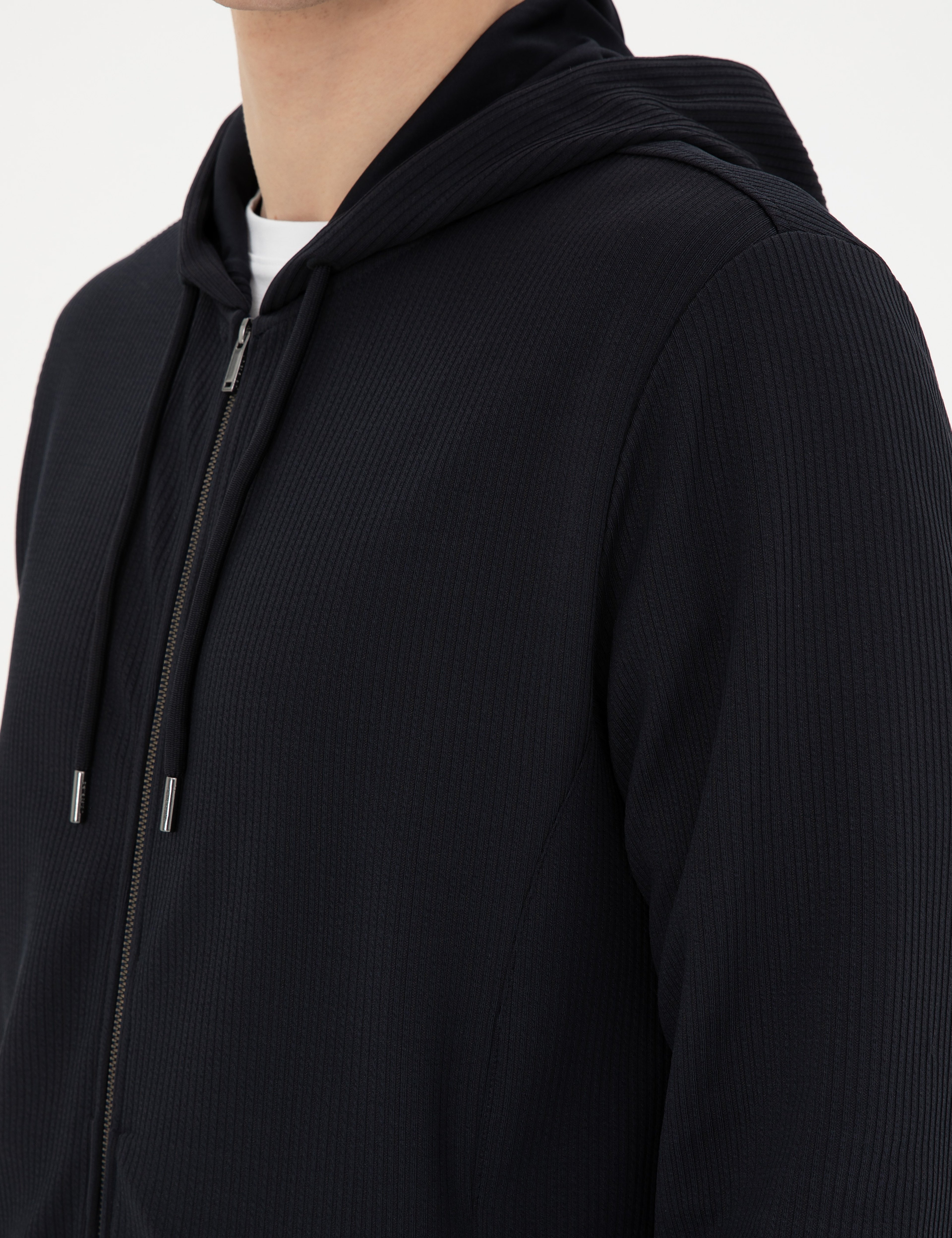 Lacivert Regular Fit Örme Hırka - Image 7