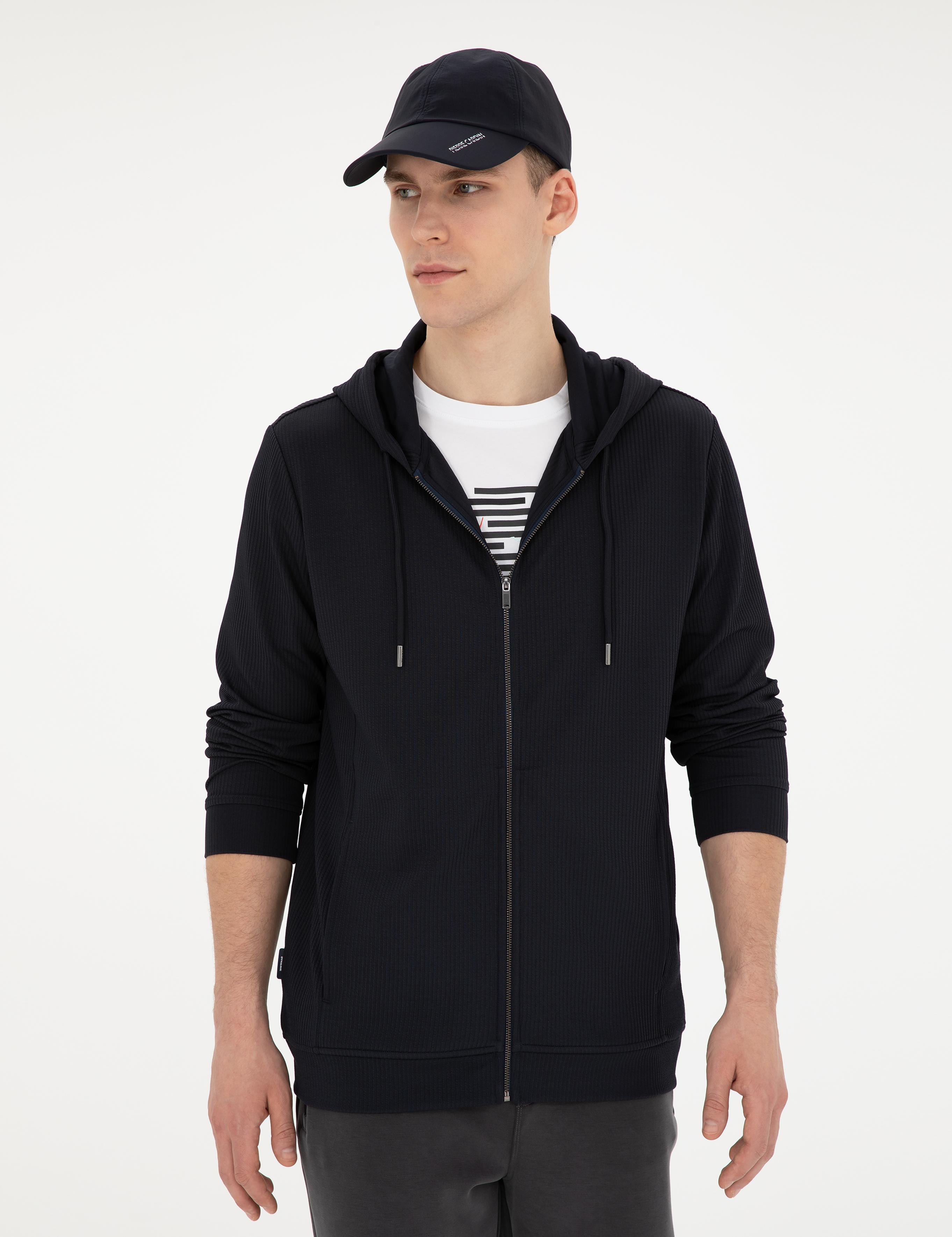 Lacivert Regular Fit Örme Hırka