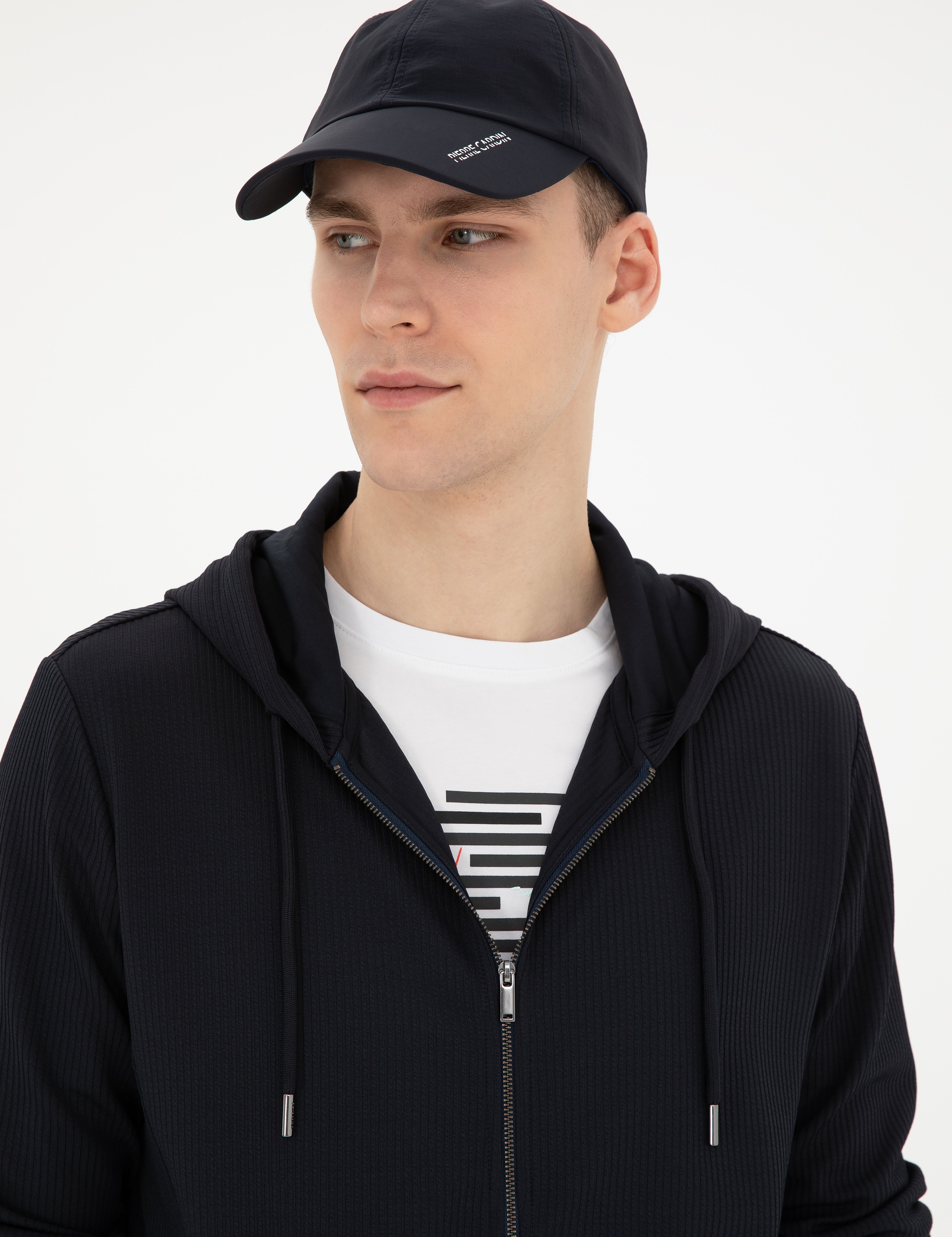 Lacivert Regular Fit Örme Hırka - Image 2