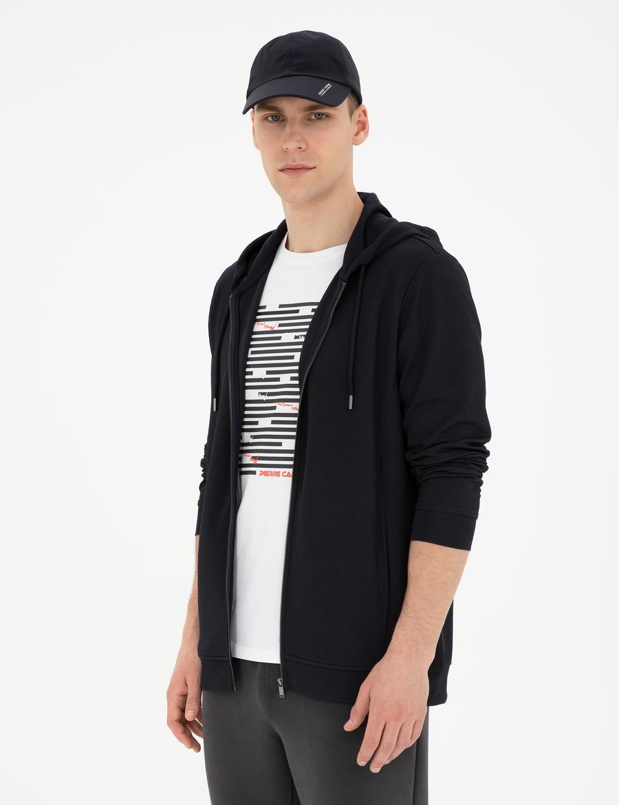 Lacivert Regular Fit Örme Hırka