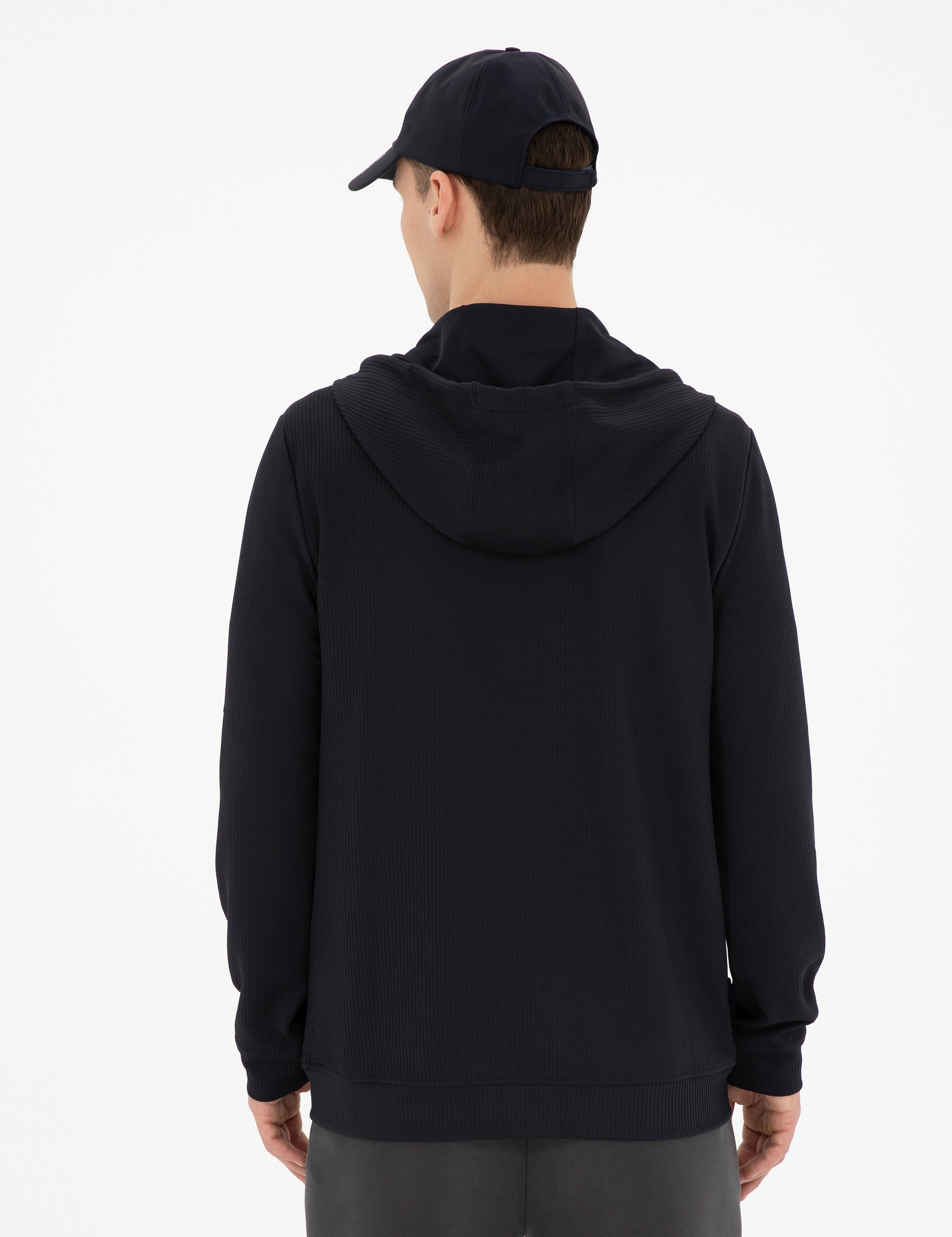 Lacivert Regular Fit Örme Hırka - Image 5