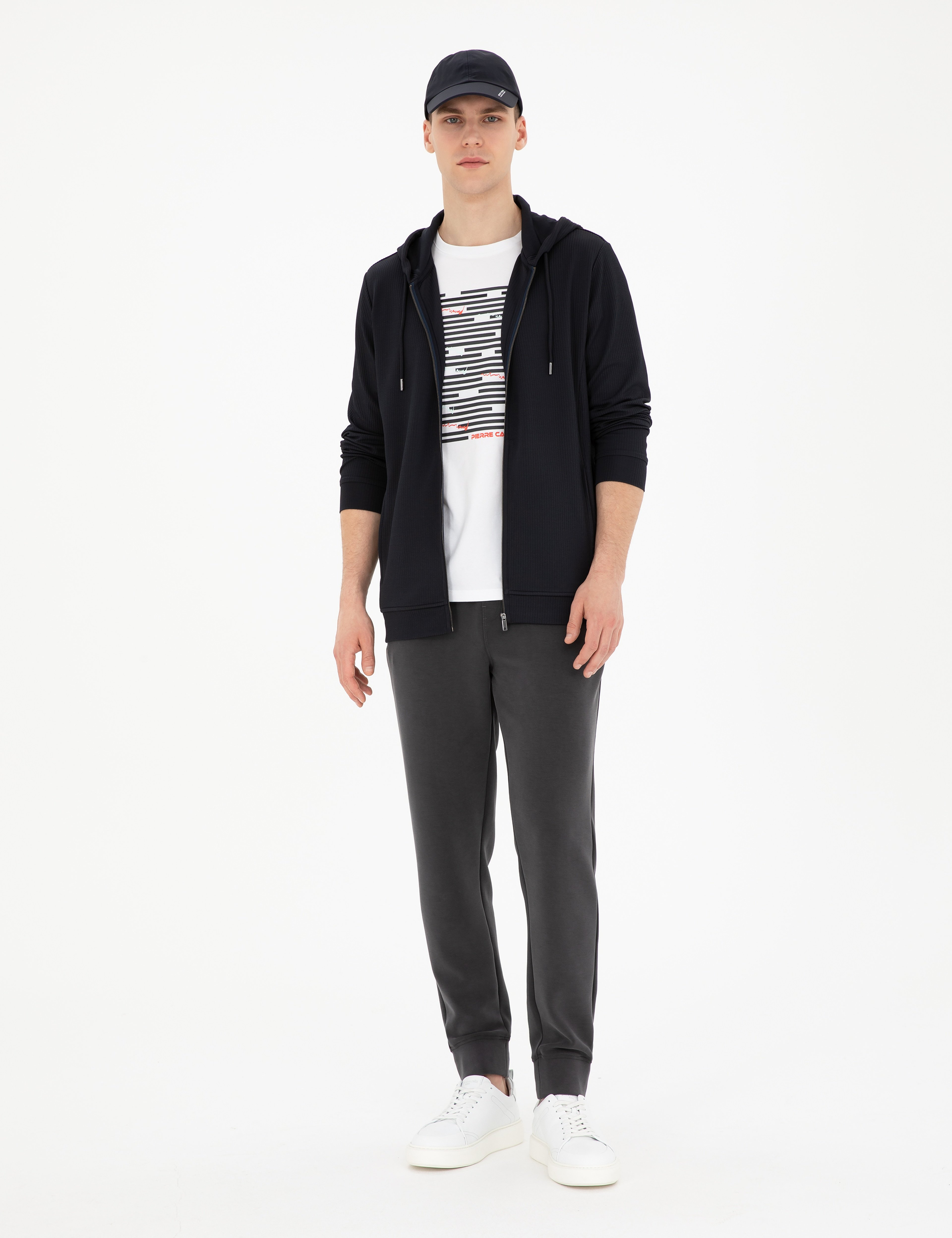 Lacivert Regular Fit Örme Hırka - Image 4