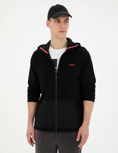 Siyah Regular Fit Örme Hırka