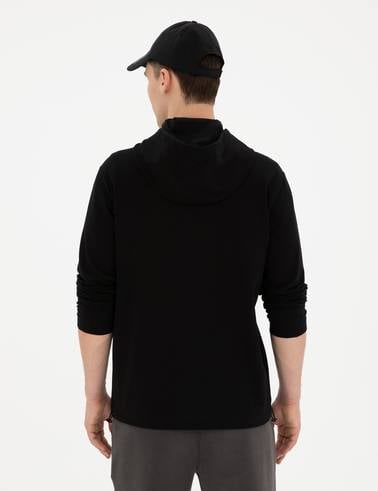 Siyah Regular Fit Örme Hırka