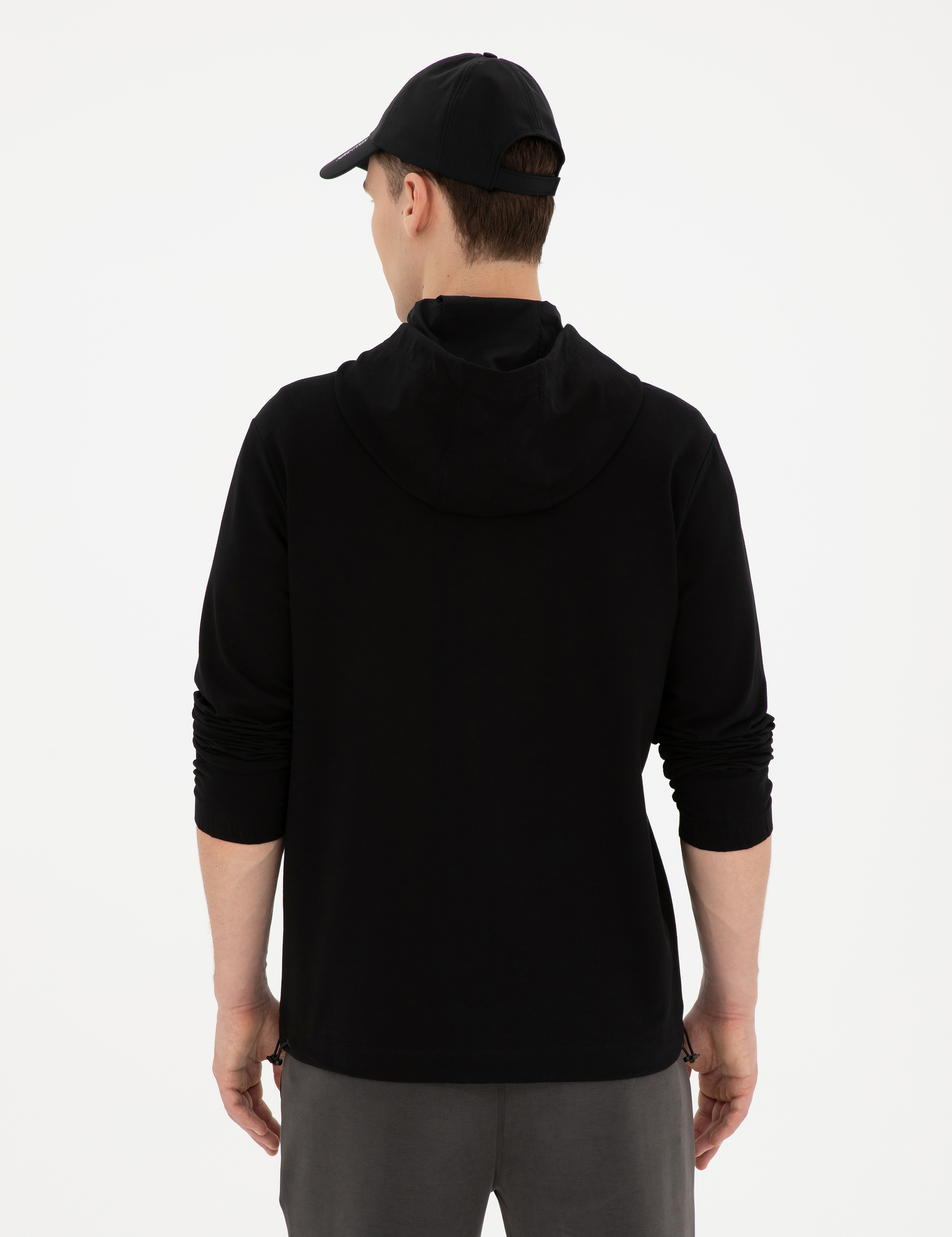 Siyah Regular Fit Örme Hırka - Image 5