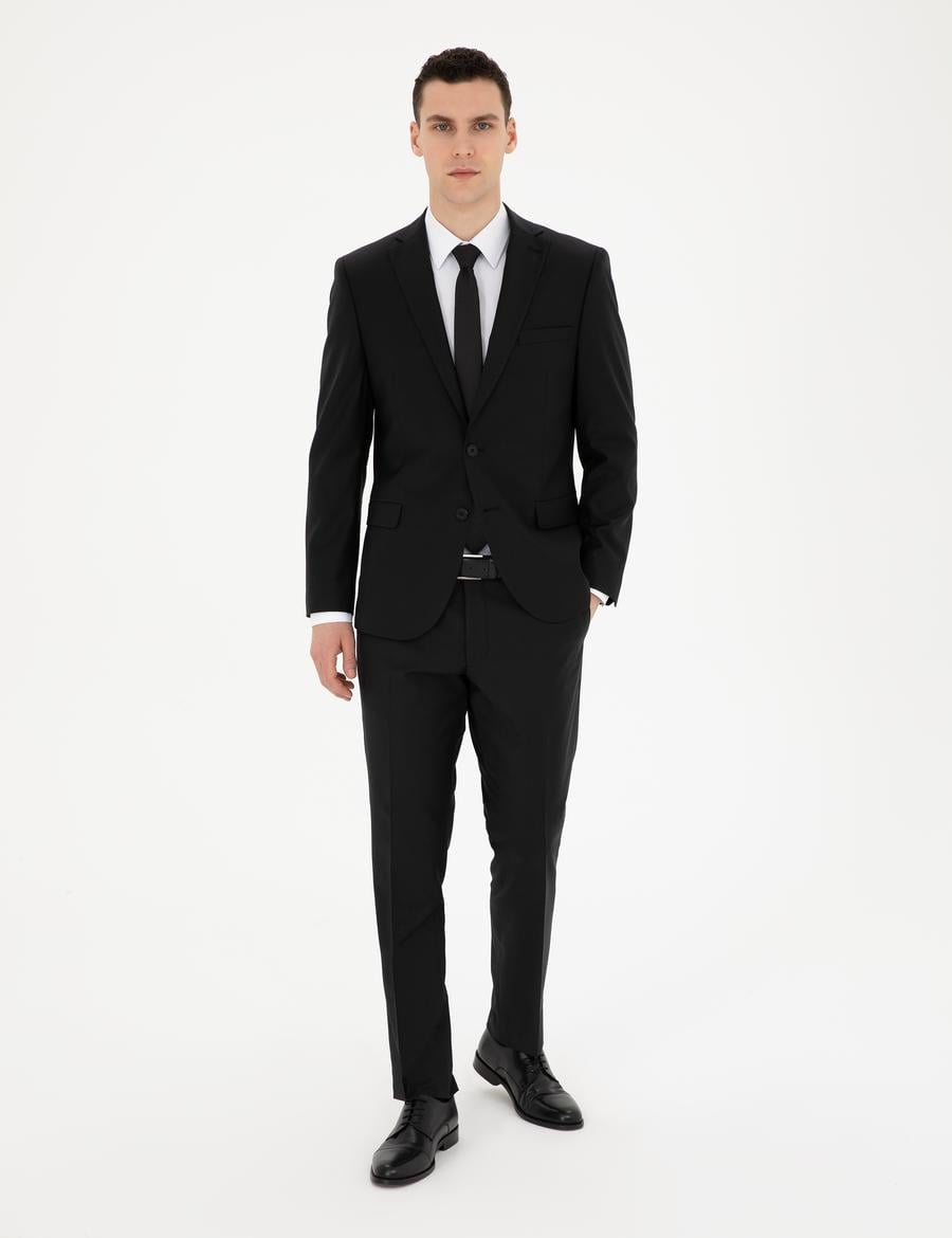 Siyah Slim Fit Takım Elbise