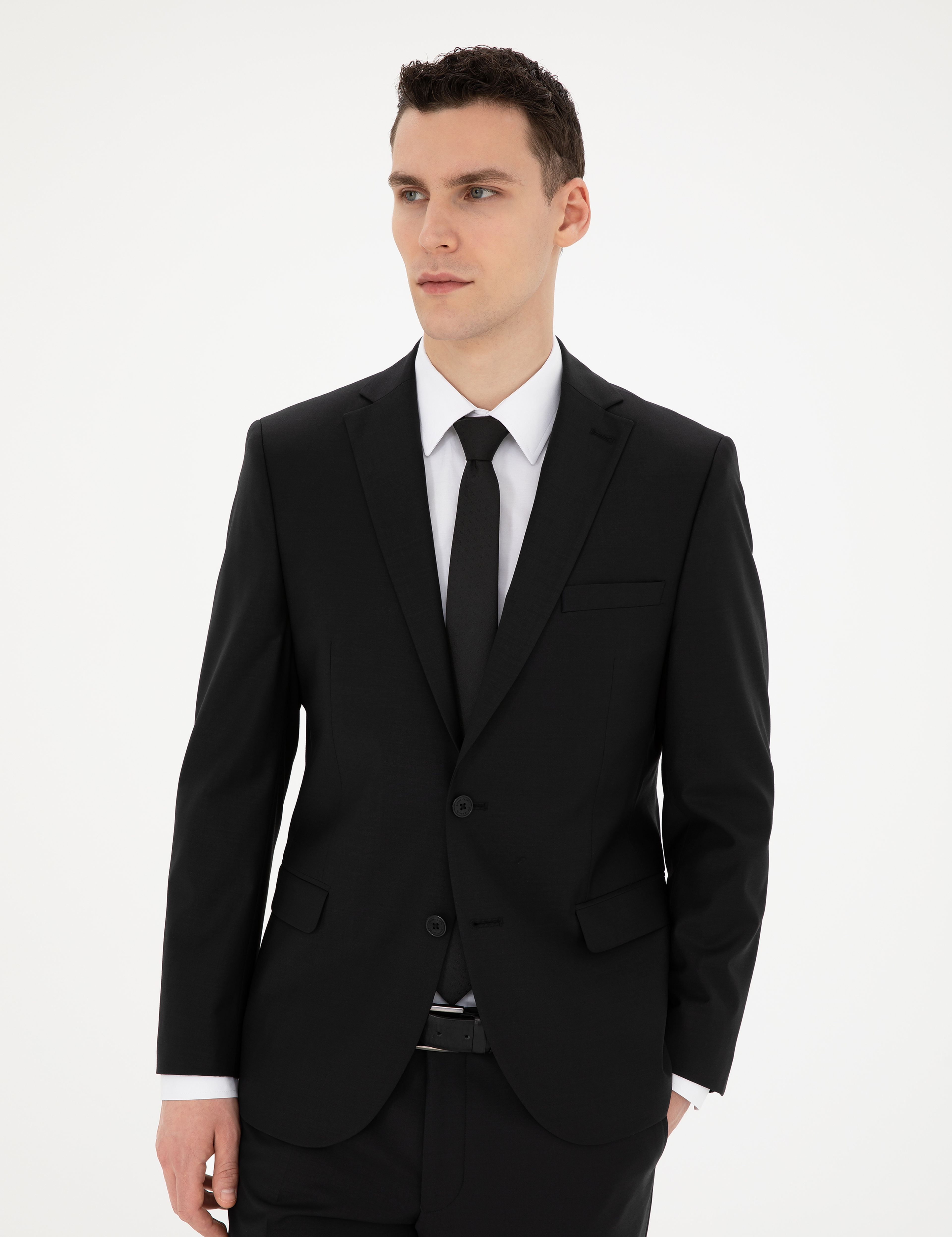 Siyah Slim Fit Takım Elbise - Image 3