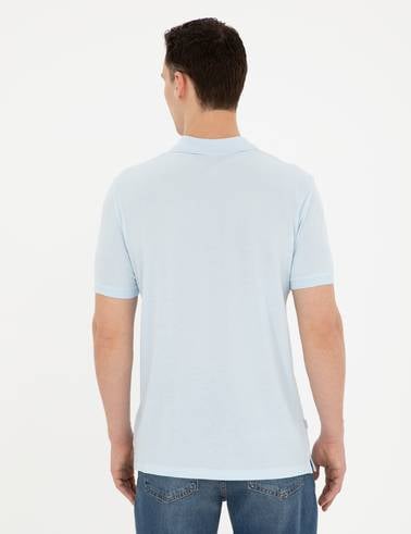 Açık Mavi Regular Fit %100 Pamuk Basic Tişört