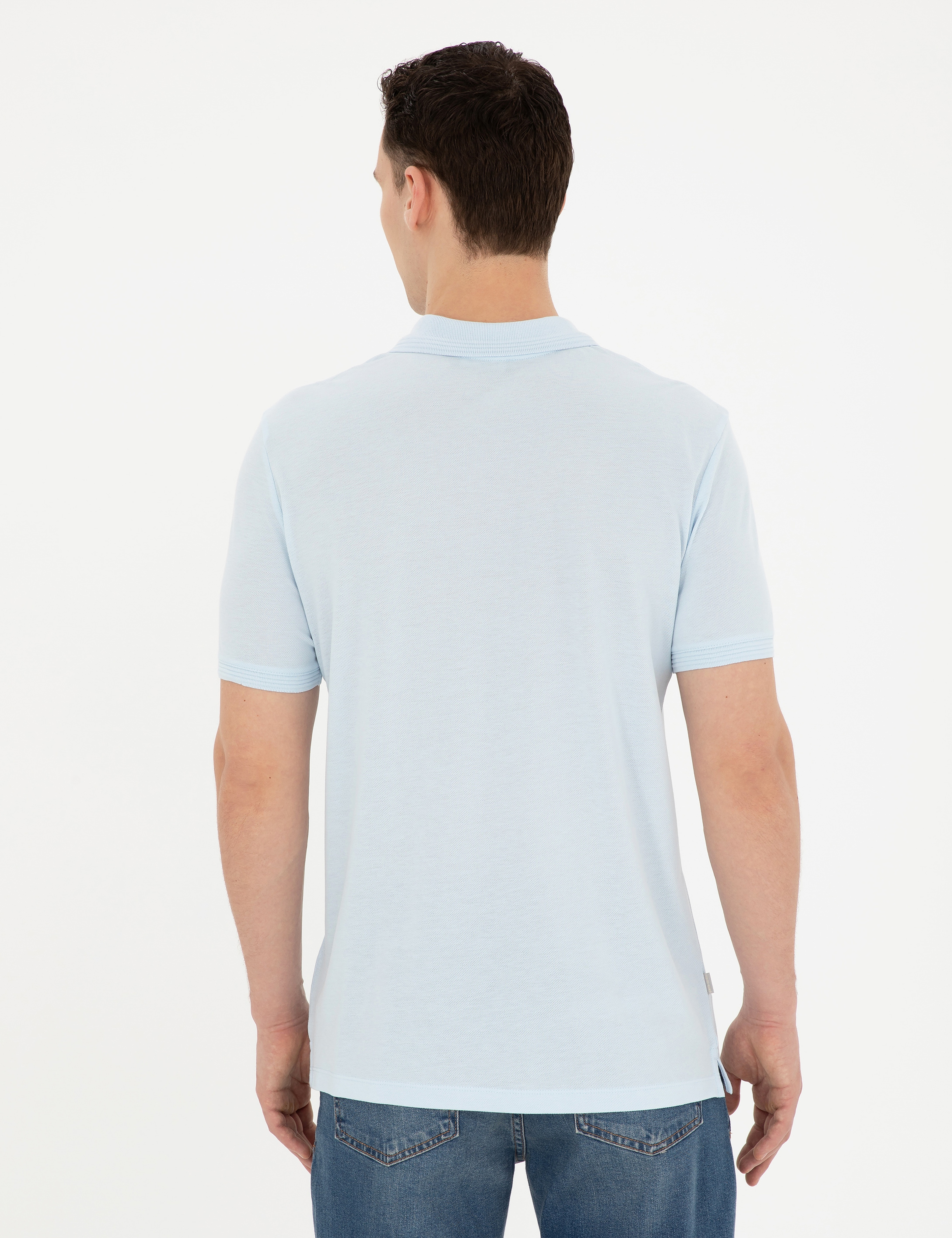 Açık Mavi Regular Fit %100 Pamuk Basic Tişört