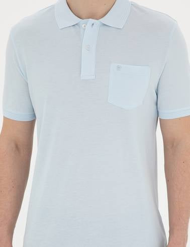 Açık Mavi Regular Fit %100 Pamuk Basic Tişört
