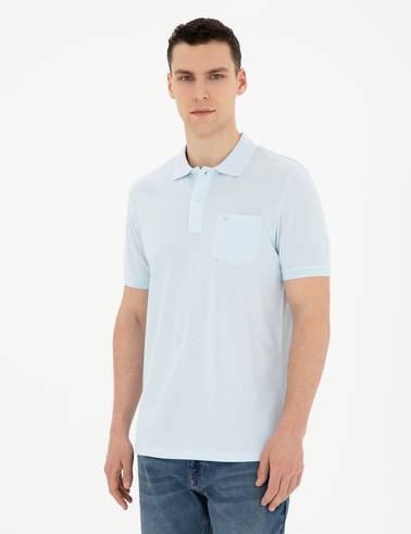 Açık Mavi Regular Fit %100 Pamuk Basic Tişört