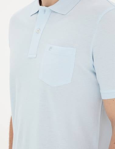 Açık Mavi Regular Fit %100 Pamuk Basic Tişört