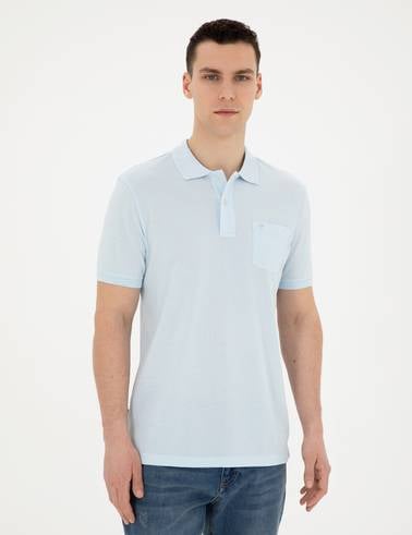 Açık Mavi Regular Fit %100 Pamuk Basic Tişört