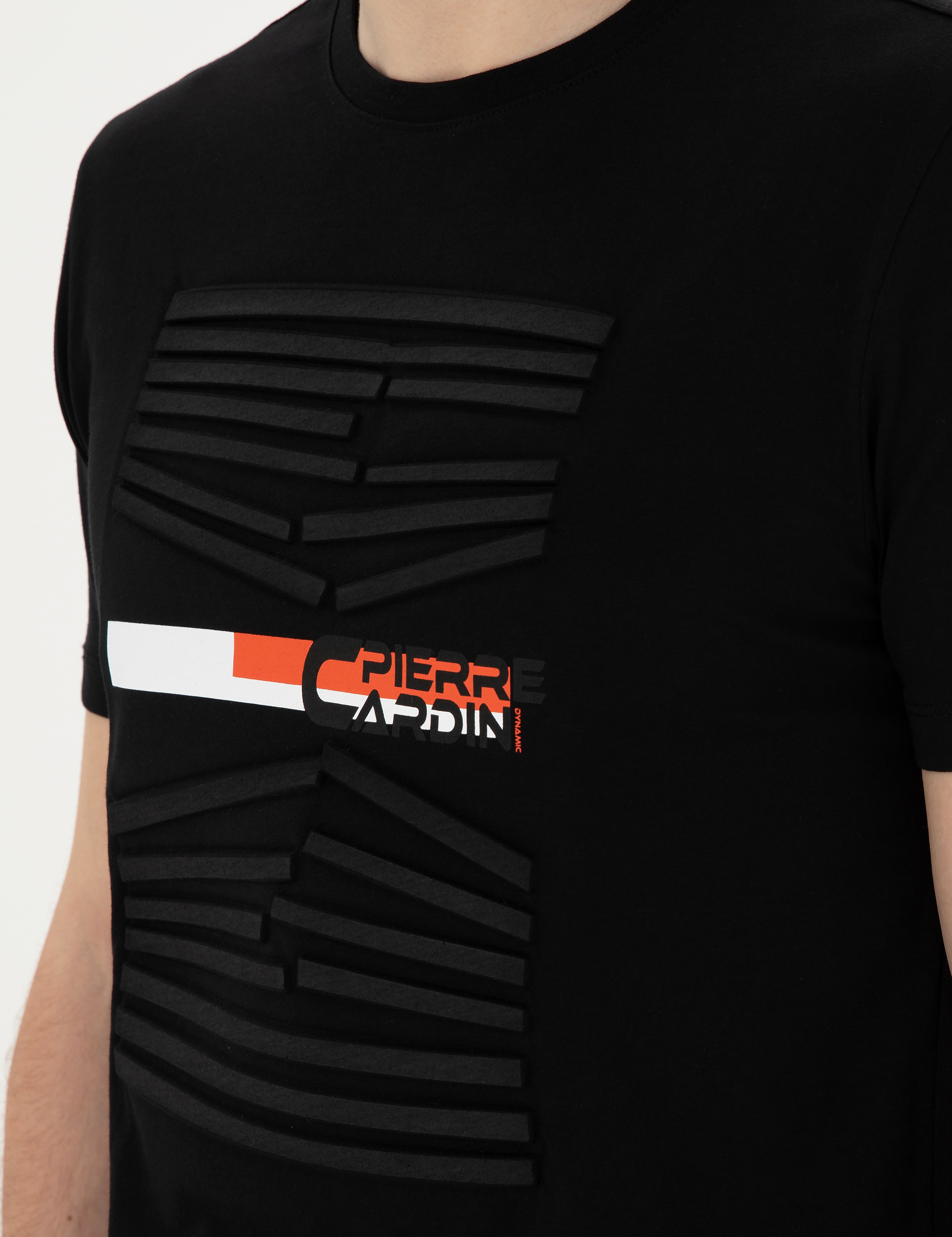 Siyah Slim Fit %100 Pamuk Bisiklet Yaka Tişört - Image 7