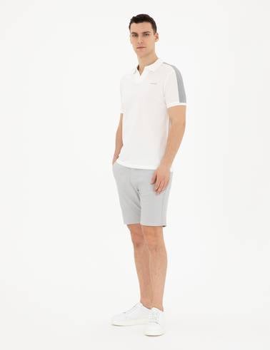 Gri Slim Fit Gofre Dokuma Şort