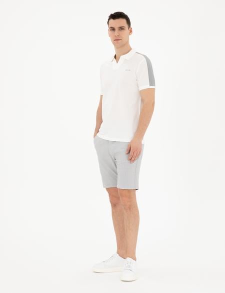 Gri Slim Fit Gofre Dokuma Şort - 50284276022