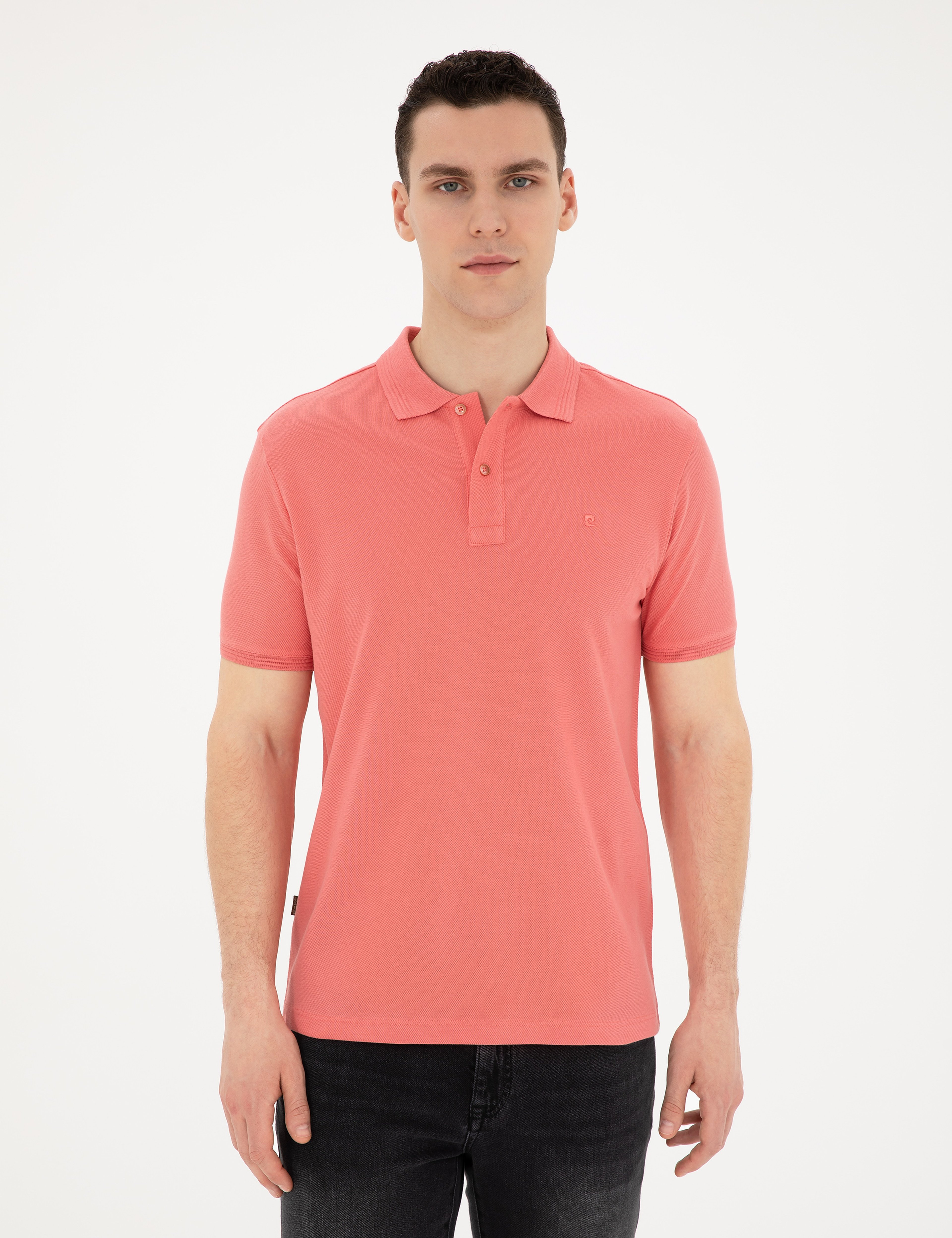 Pembe Slim Fit Basic Tişört - Image 3