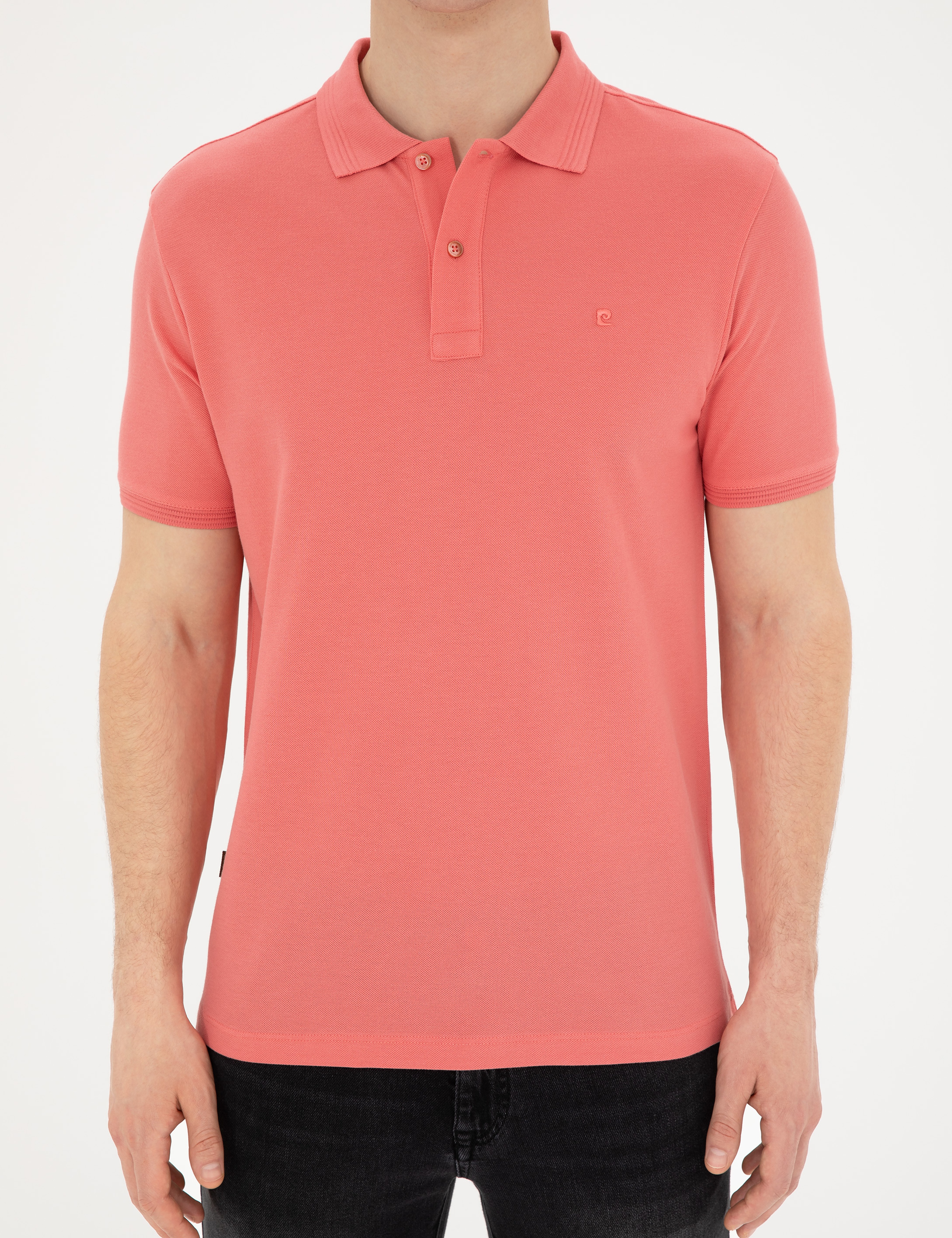 Pembe Slim Fit Basic Tişört - Image 6