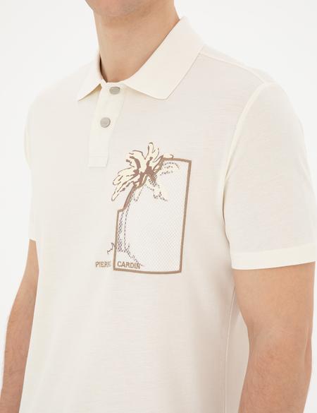 Ekru Slim Fit Tişört - 50280947001