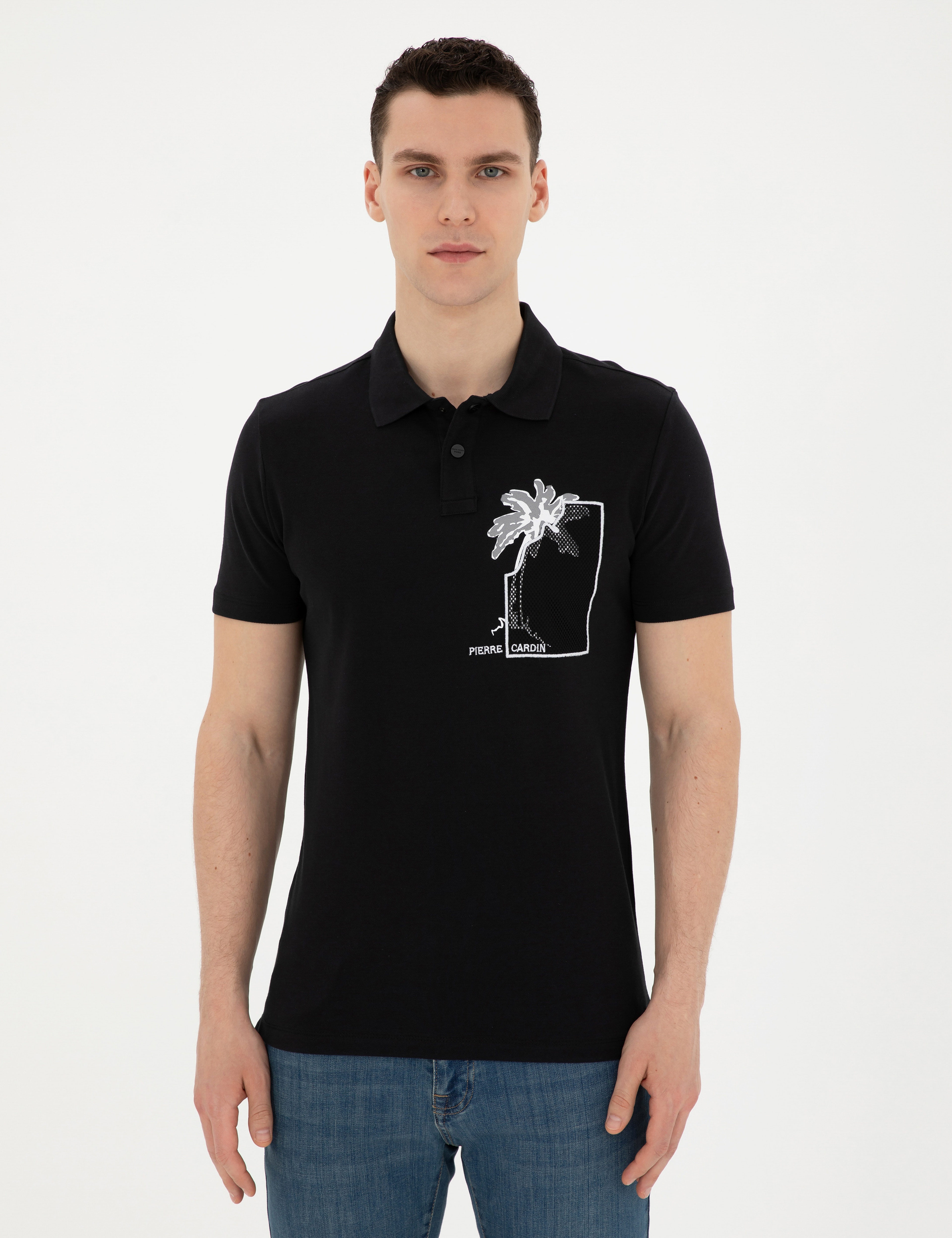 Siyah Slim Fit Tişört - Image 3