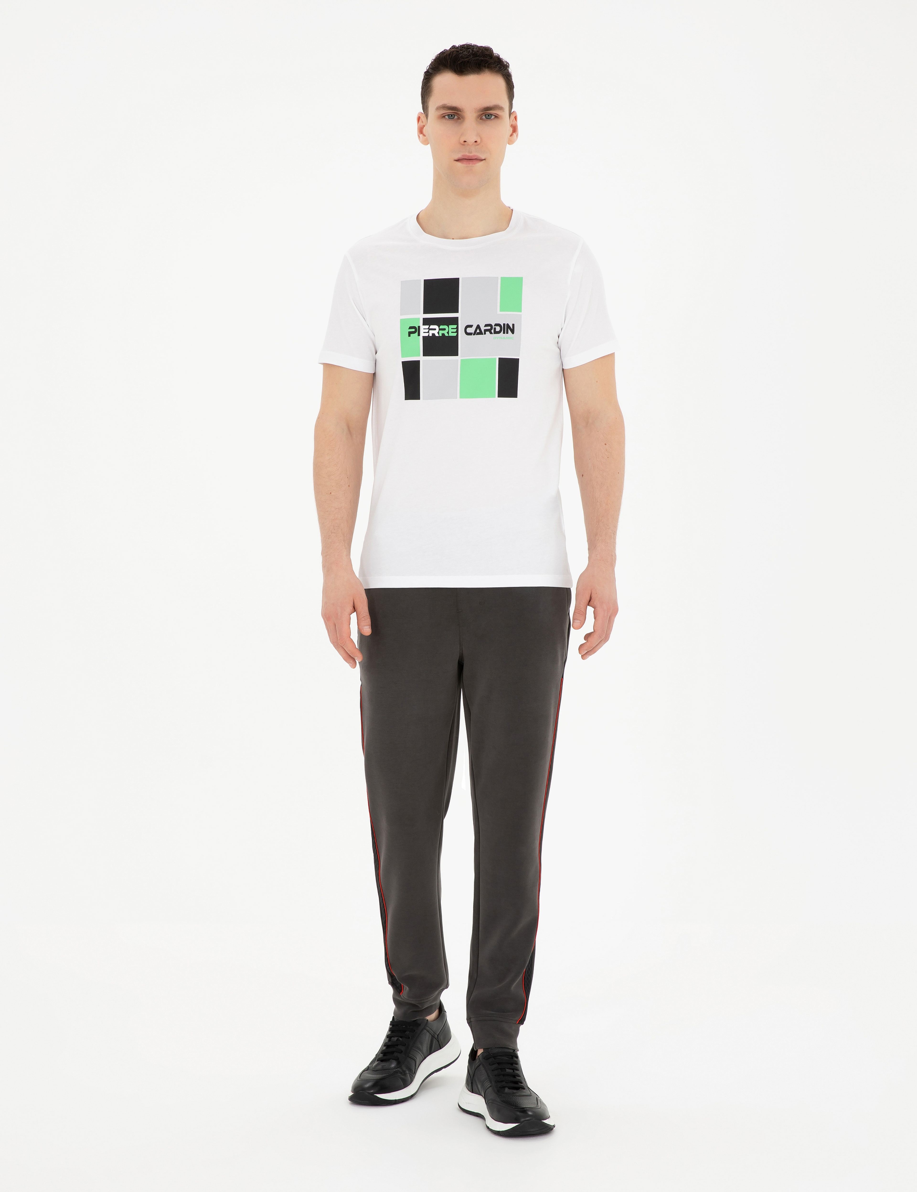 Beyaz Slim Fit %100 Pamuk Bisiklet Yaka Tişört - Image 4