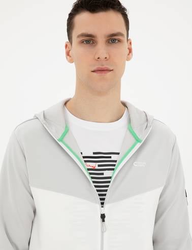 Açık Gri Regular Fit Örme Hırka