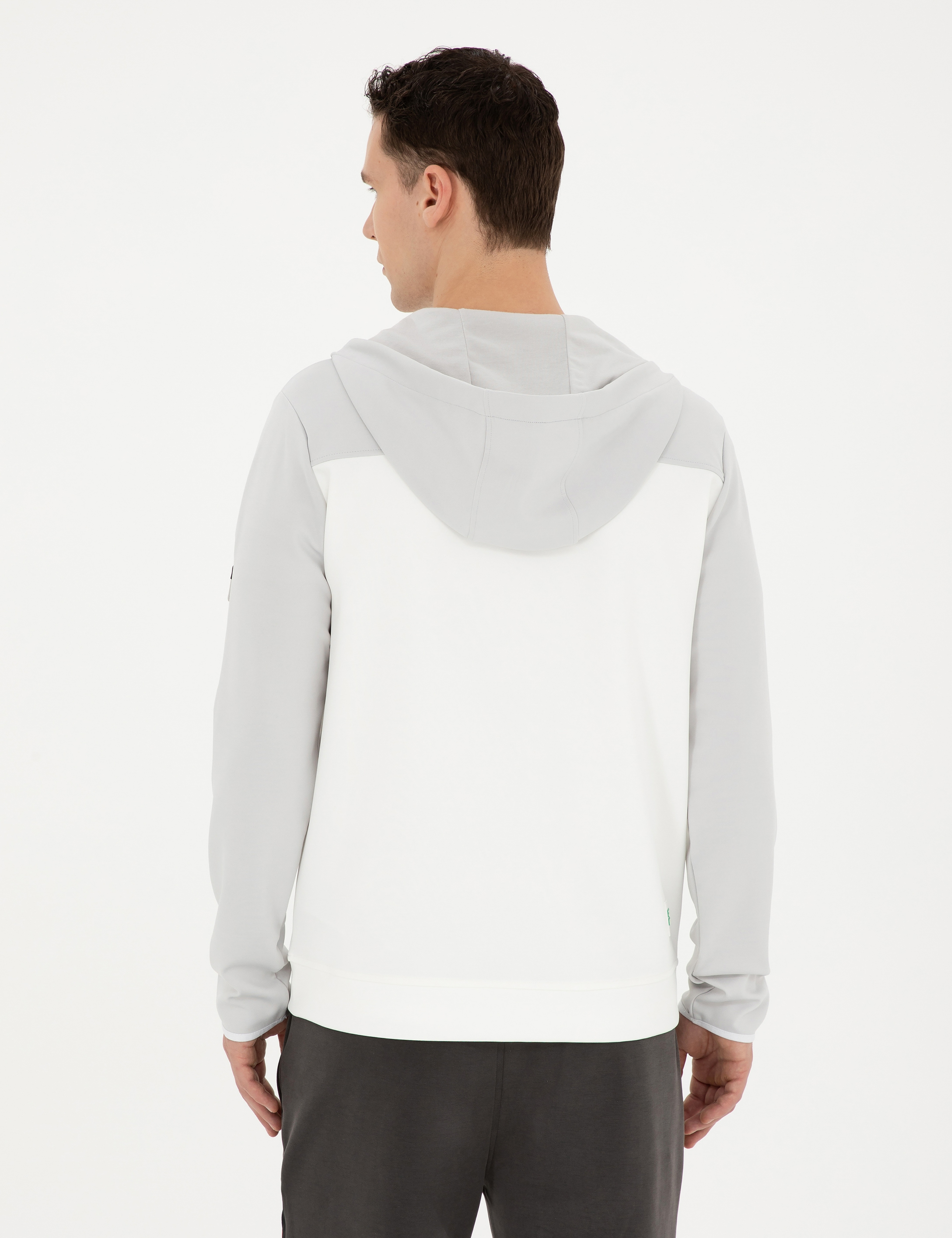 Açık Gri Regular Fit Örme Hırka - Image 5
