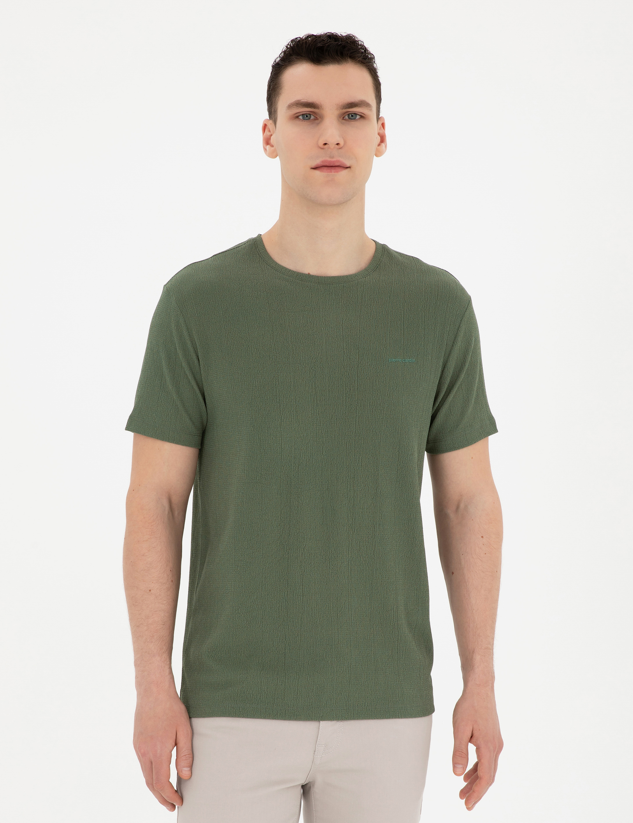 Haki Slim Fit Tişört - Image 1
