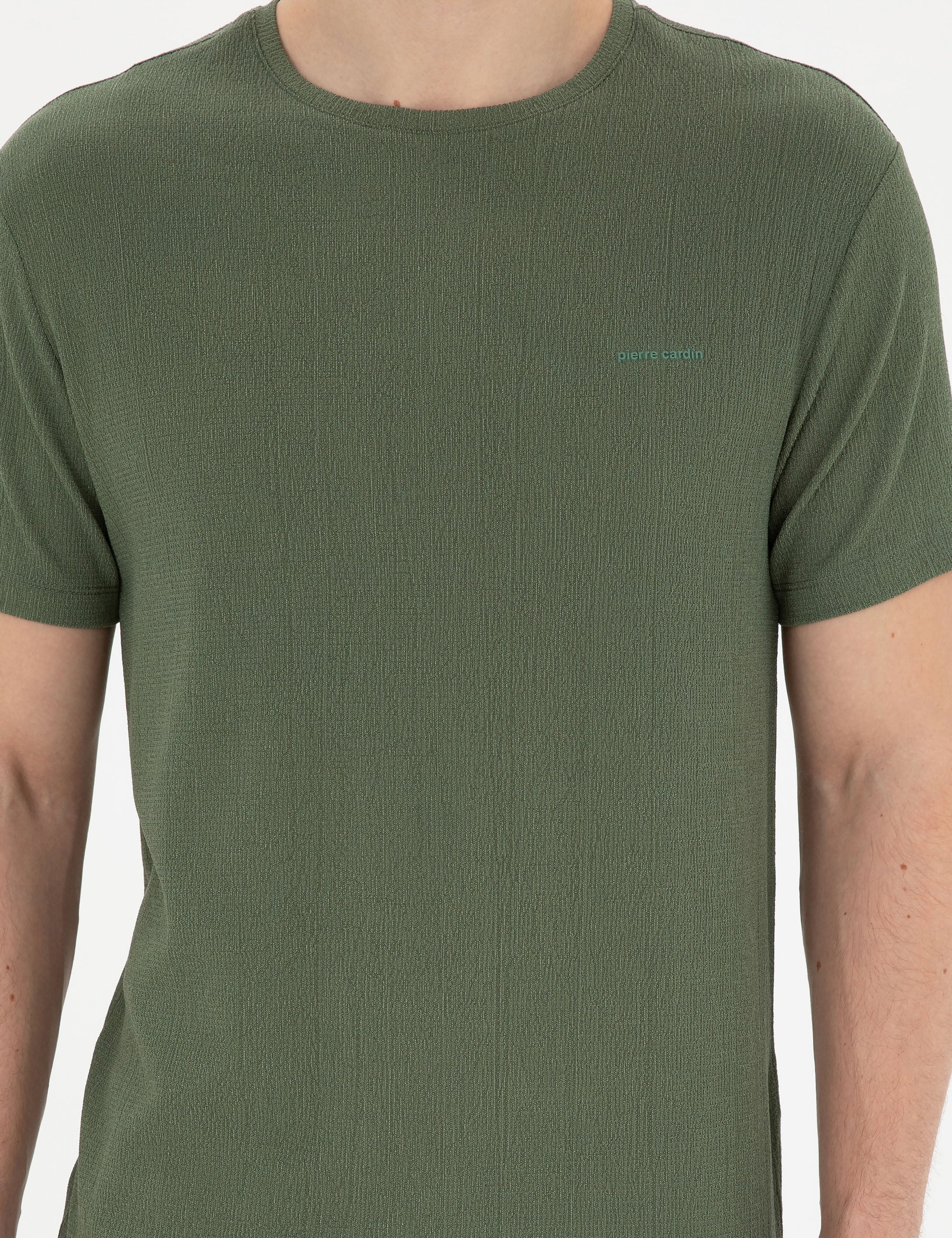 Haki Slim Fit Tişört - Image 6