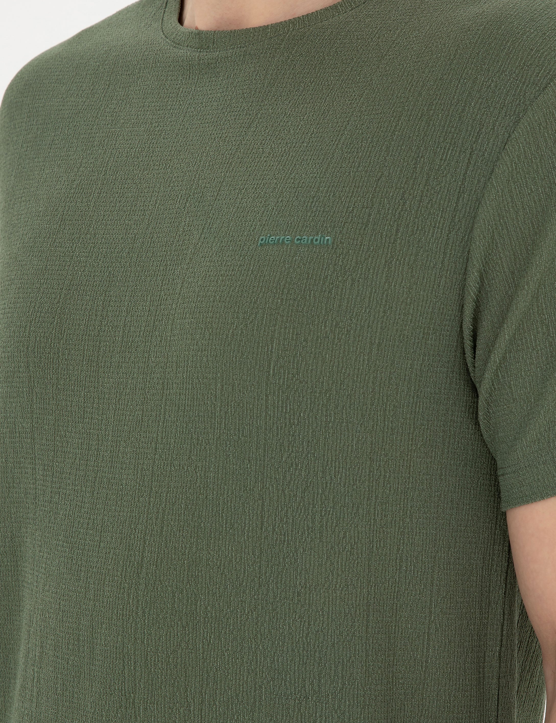 Haki Slim Fit Tişört - Image 7