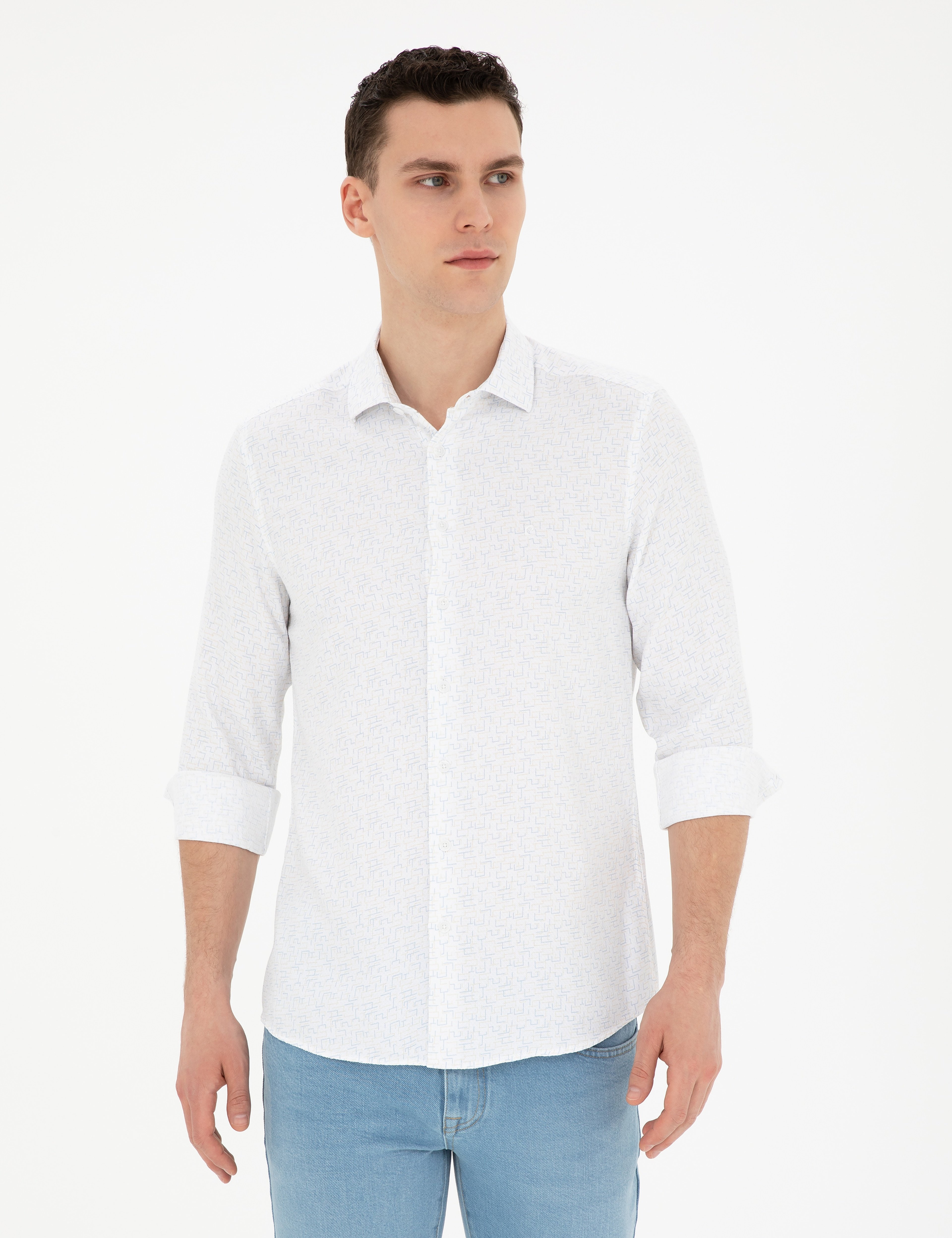Limon Slim Fit Uzun Kollu Gömlek - Image 1
