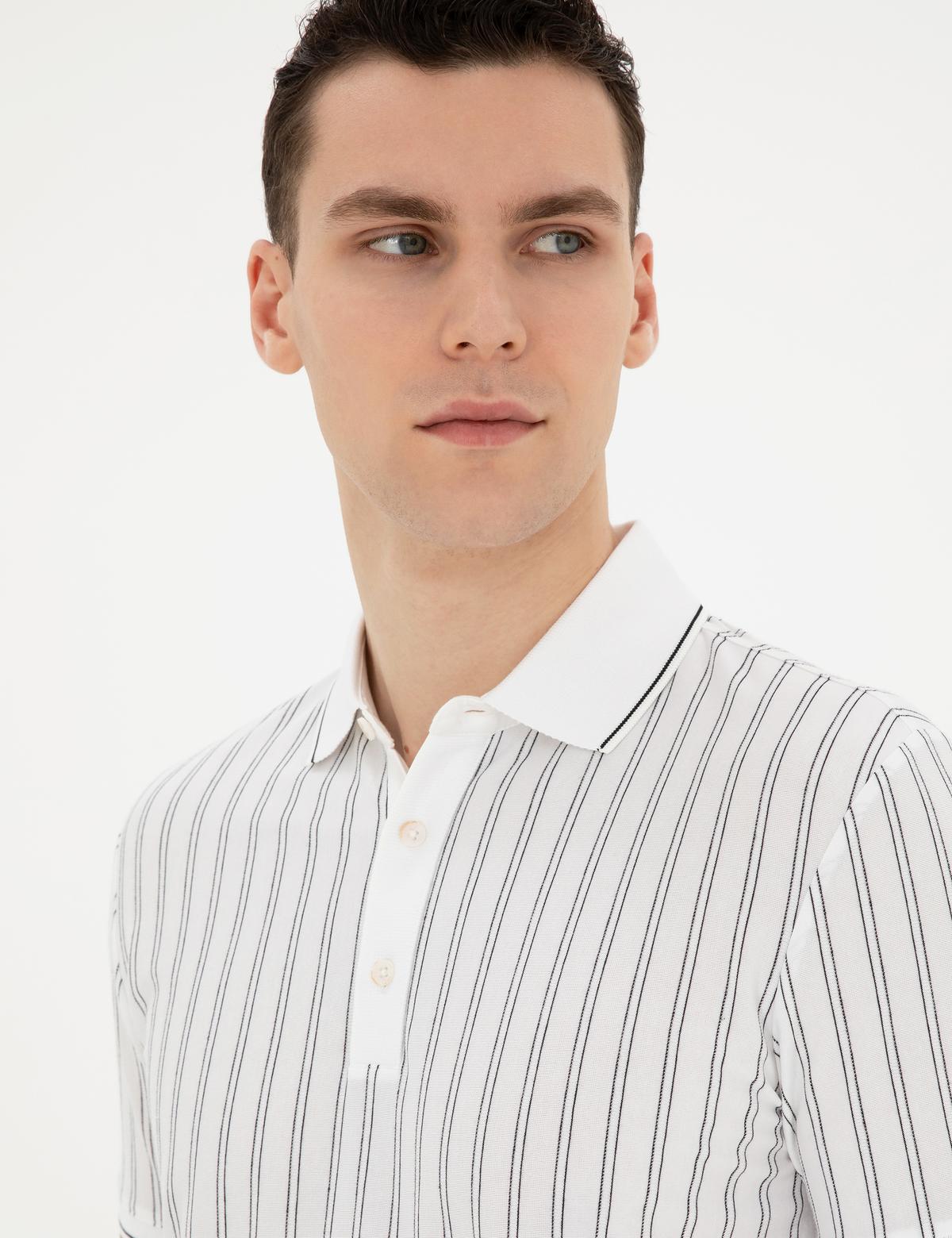 Beyaz Slim Fit Tişört - 50284310034