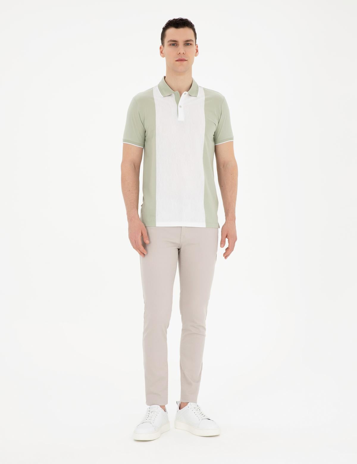 Yeşil Slim Fit Tişört - 50284314025