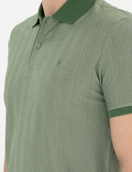 Yeşil Slim Fit Tişört - 50284327017