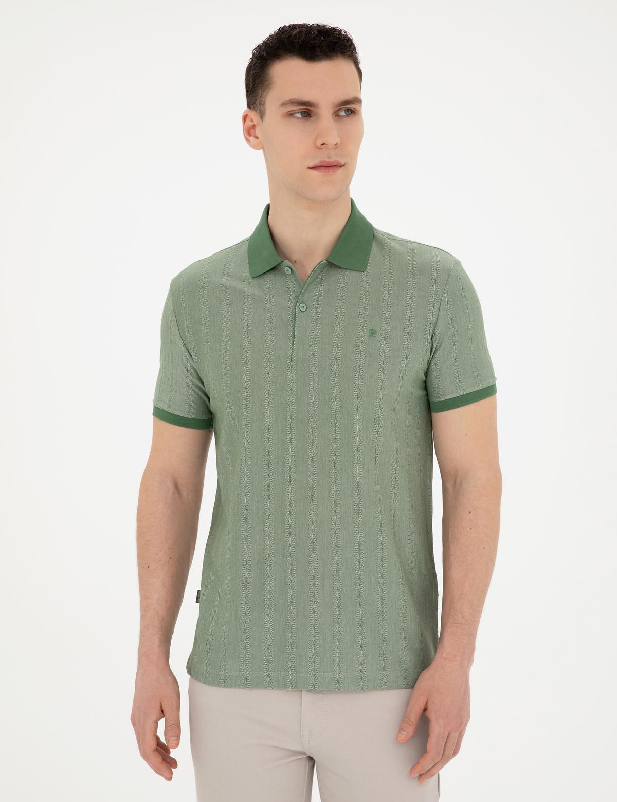 Yeşil Slim Fit Tişört - 50284327017