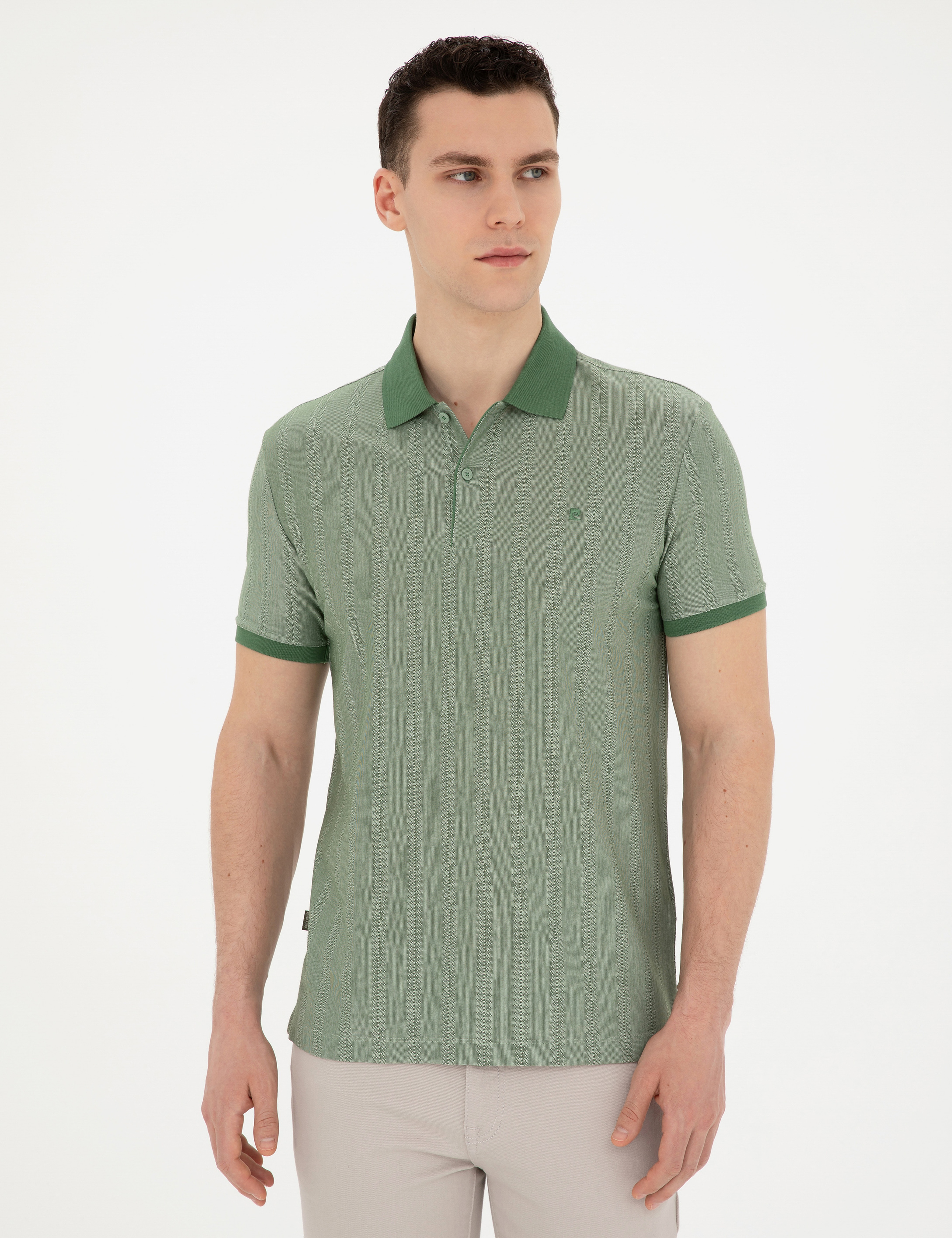 Yeşil Slim Fit Tişört - Image 3