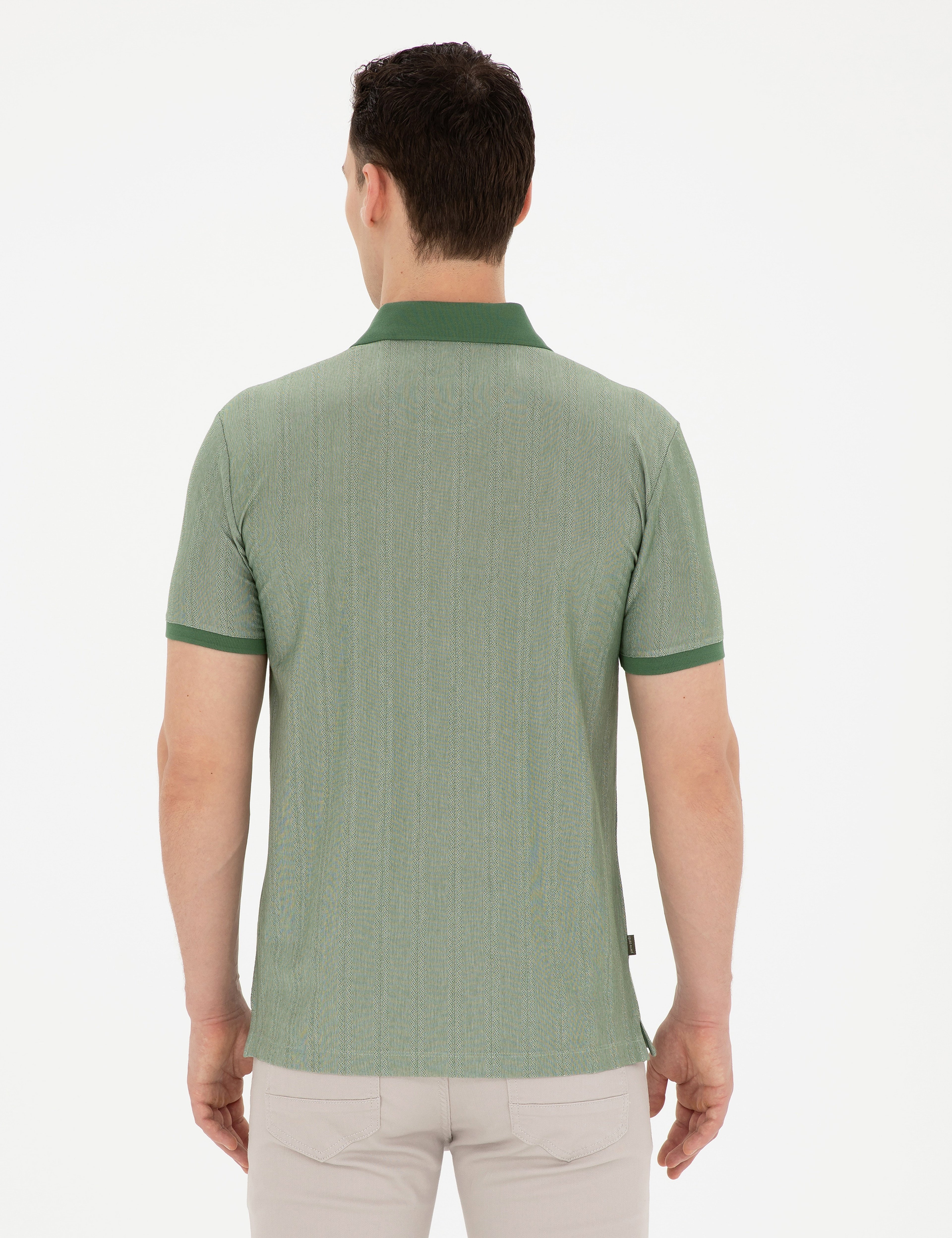Yeşil Slim Fit Tişört - Image 5