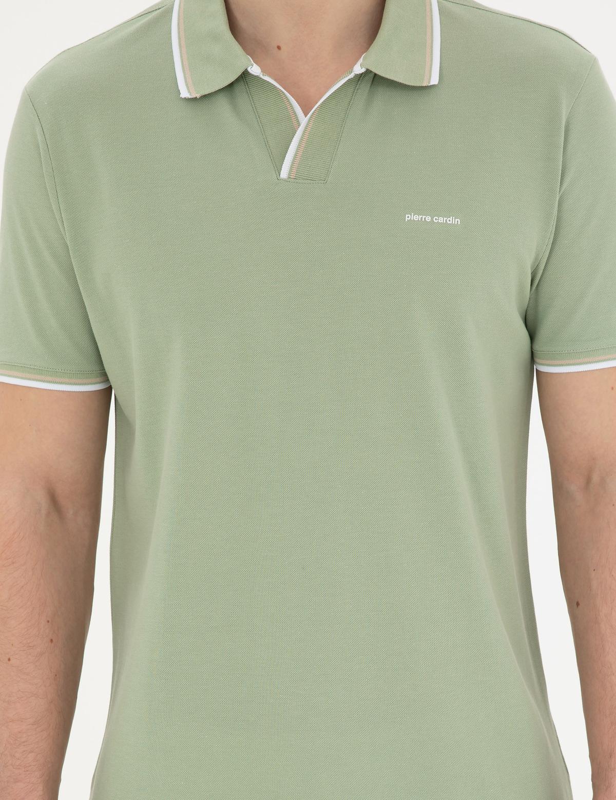 Yeşil Slim Fit Tişört - 50285178017