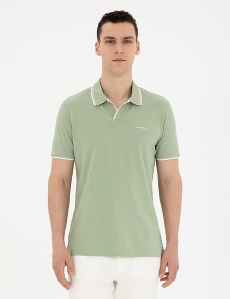 Yeşil Slim Fit Tişört - 50285178017