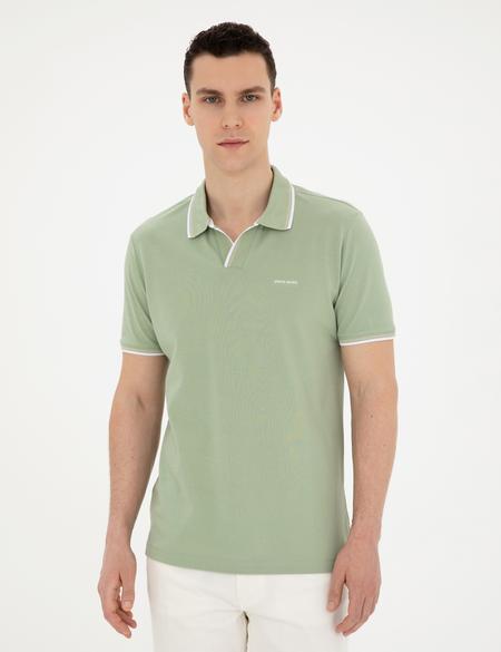 Yeşil Slim Fit Tişört - 50285178017