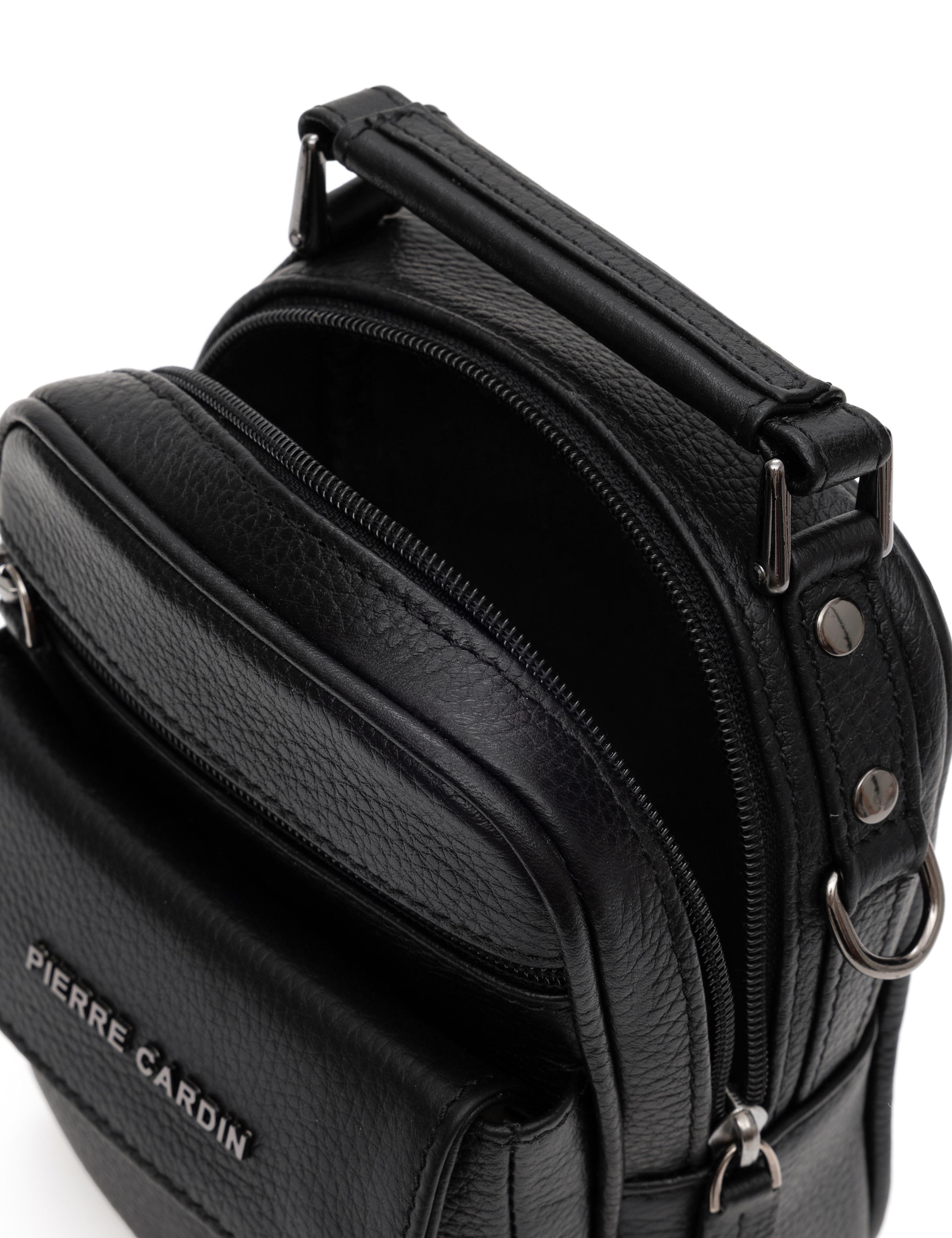 Erkek Siyah Deri Askılı El Çantası