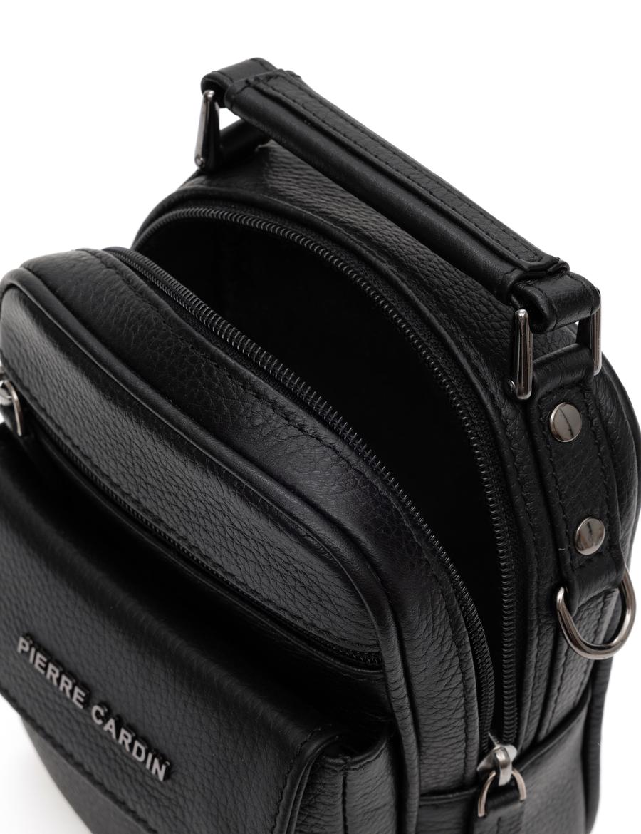 Erkek Siyah Deri Askılı El Çantası