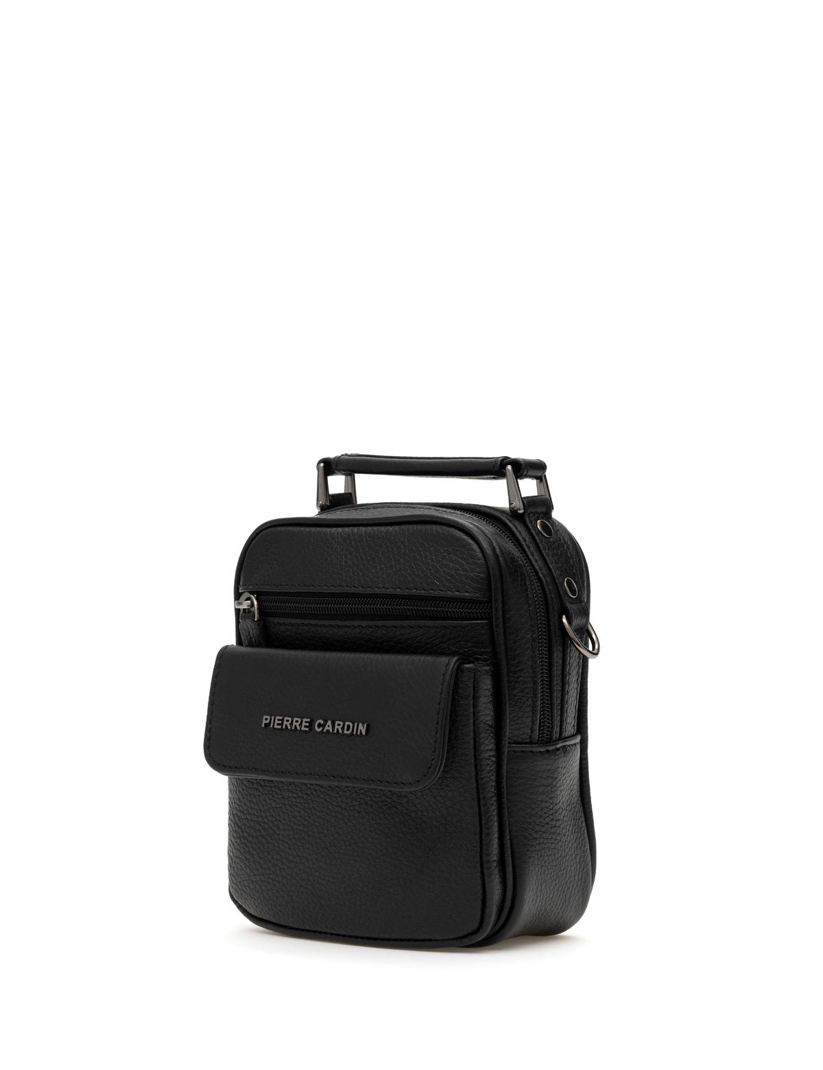 Erkek Siyah Deri Askılı El Çantası - 50288757003