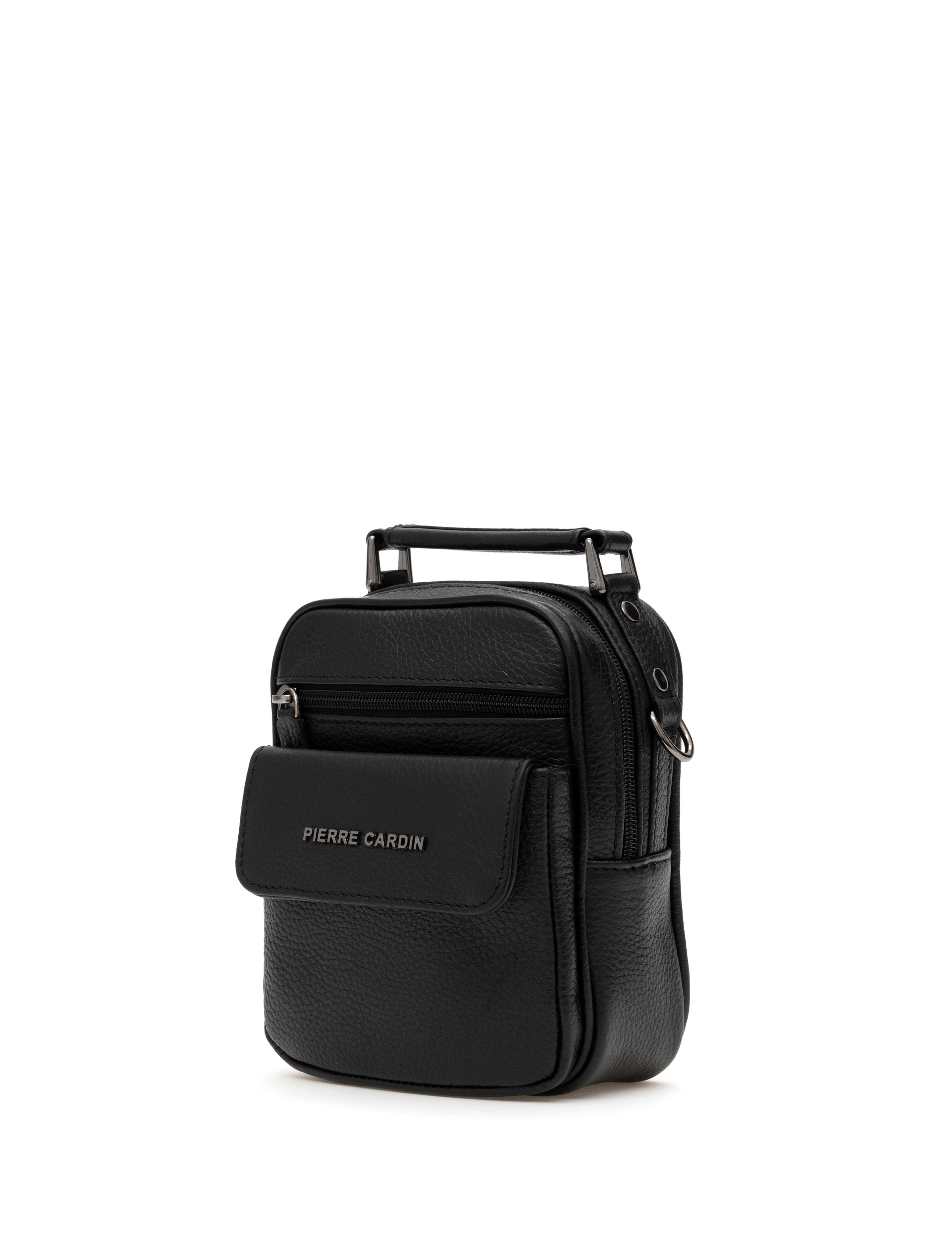 Erkek Siyah Deri Askılı El Çantası