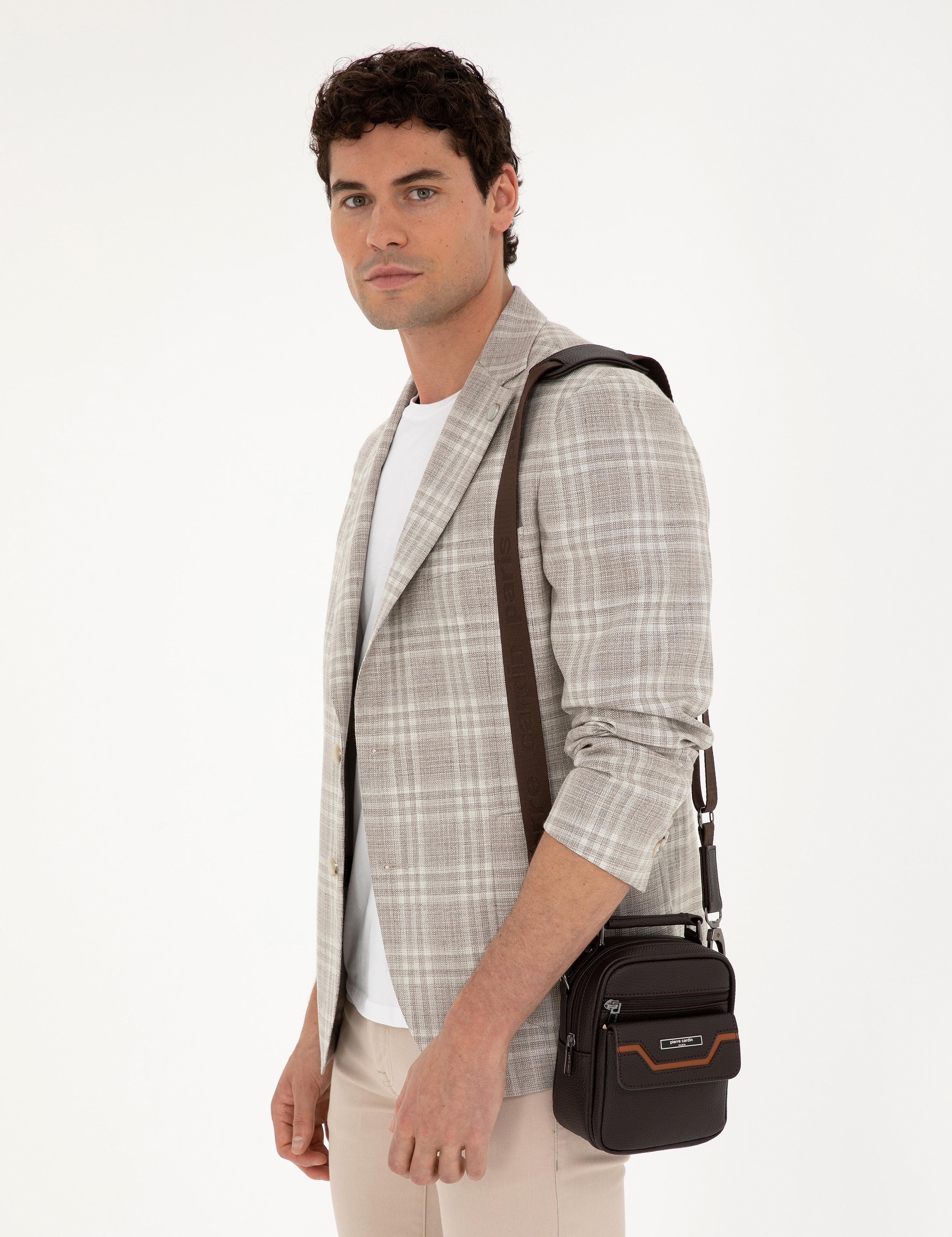 Erkek Kahverengi Askılı El Çantası